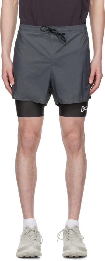 District Vision Gray Ripstop Layered Trail Shorts