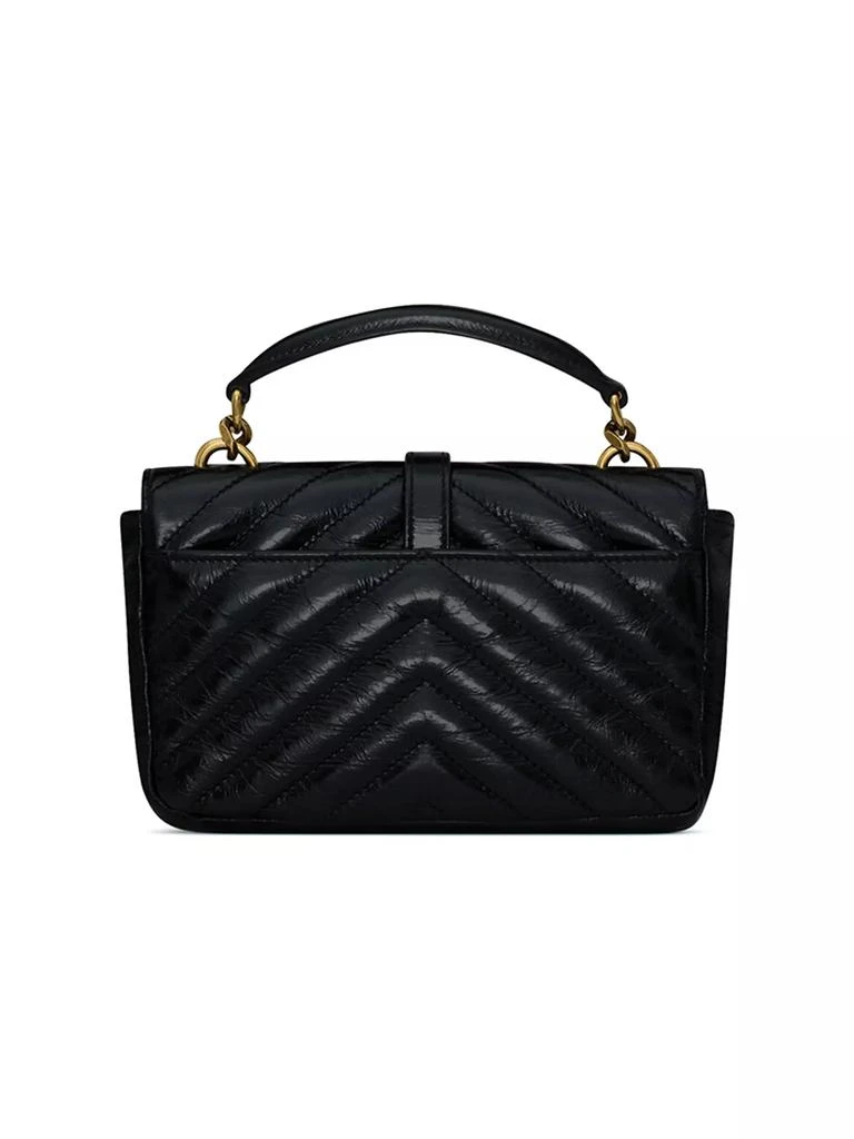 Yves Saint Laurent Mini College Chain Bag in Shiny Crackled Leather 7