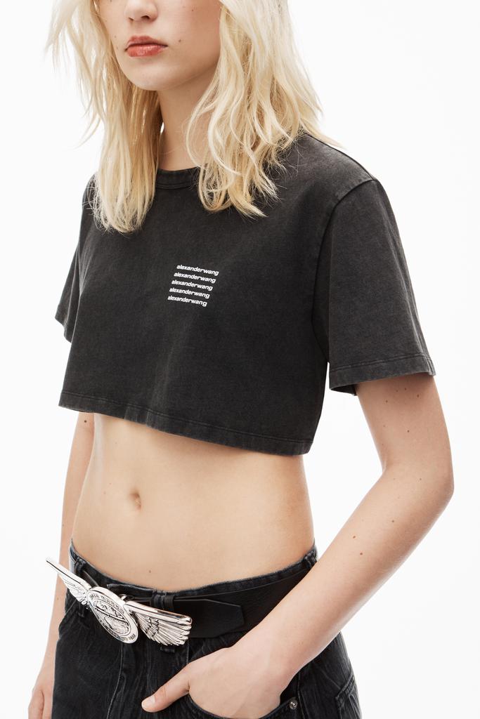 【関税&送料込】Alexander Wang Cropped Jersey Polo Shirt Alexander Wang Cropped Polo Shirt | italist