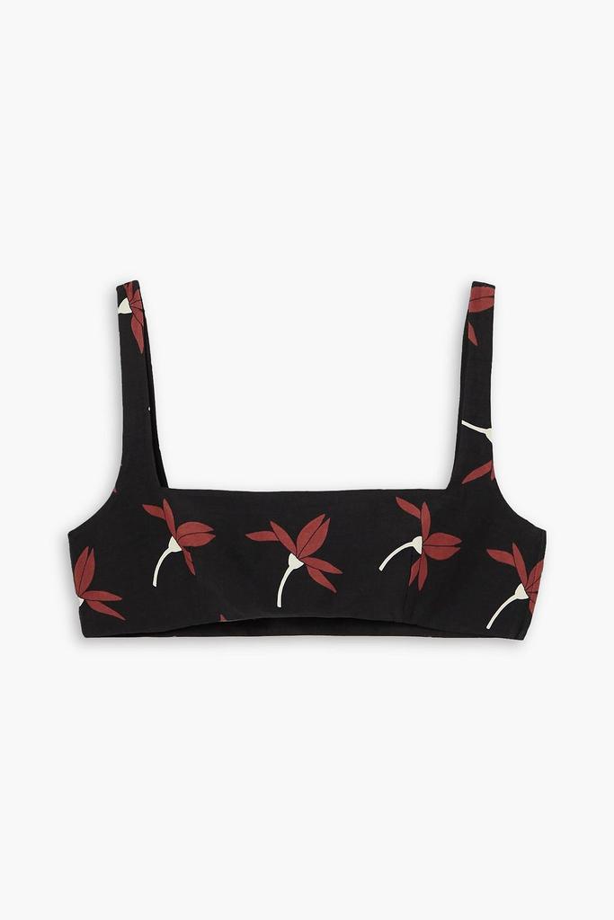 Valentino Floral-print wool-blend crepe bra top