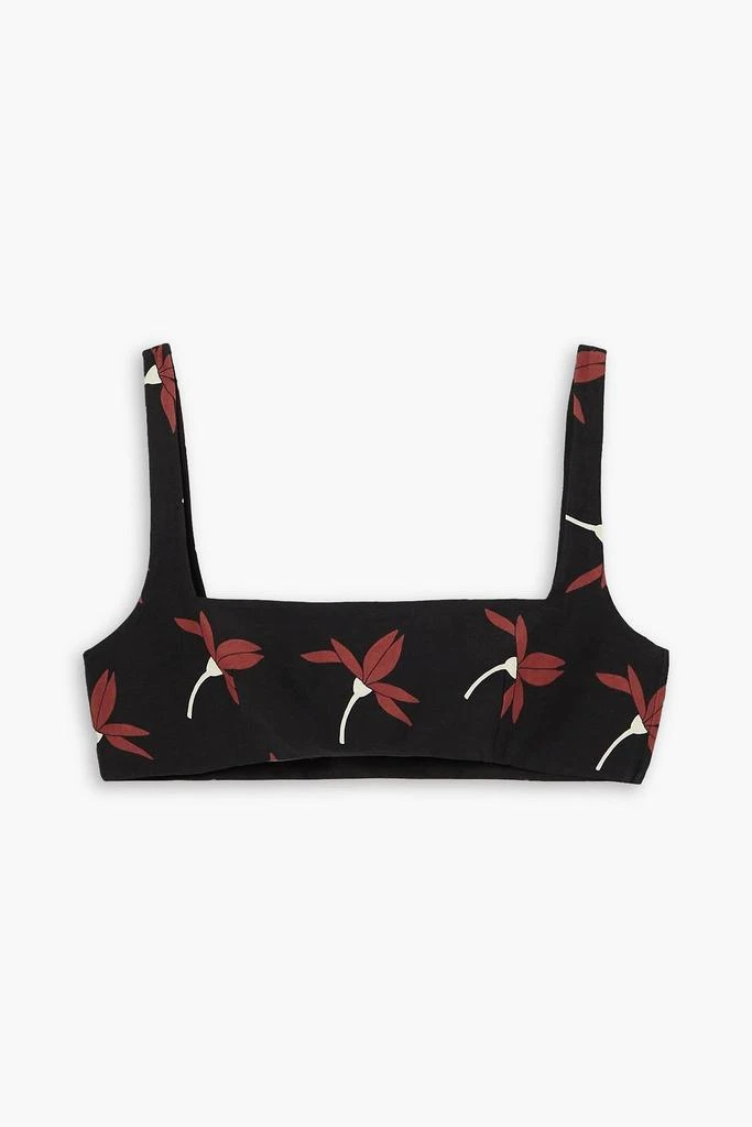 Valentino Floral-print wool-blend crepe bra top 1