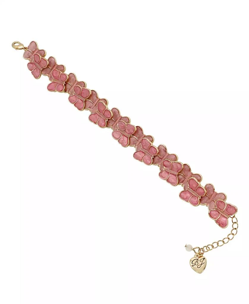 Betsey Johnson Pink Sweetheart Butterfly Link Bracelet 2
