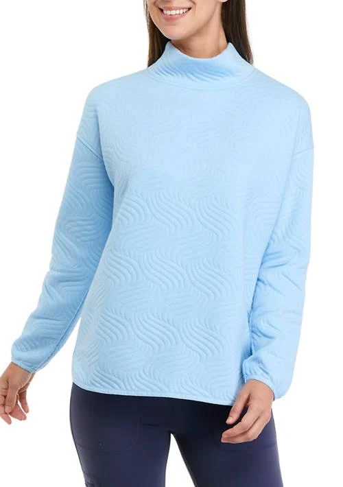 Ocean + Coast® Coast Womens Long Sleeve Quilted Turtleneck Sweater 1