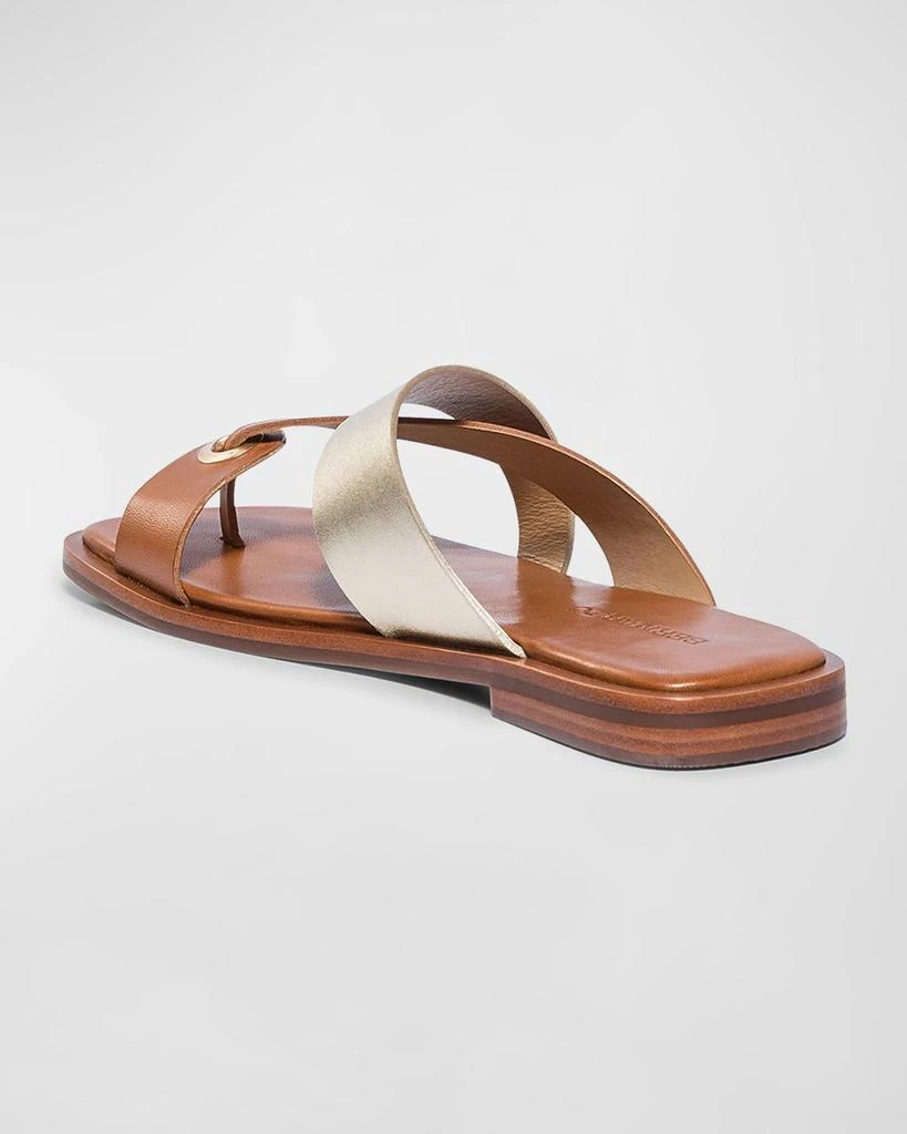 Bernardo Mixed Leather Toe-Ring Slide Sandals 4
