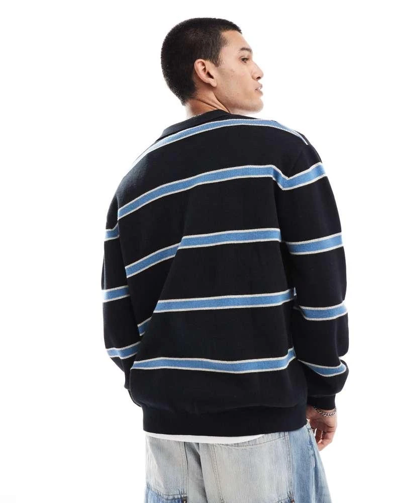 Santa Cruz Santa Cruz donnie polo knitted jumper in black 4