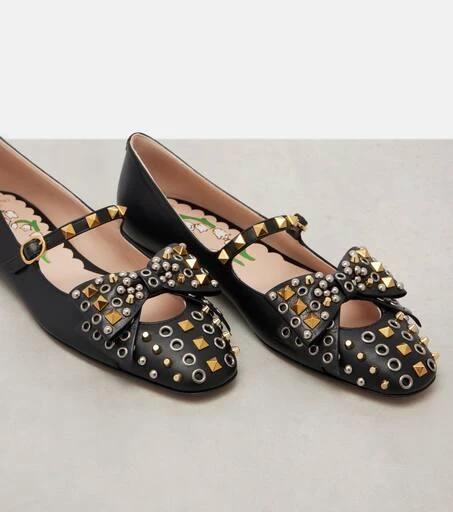 Valentino Bowow studded leather ballet flats 5