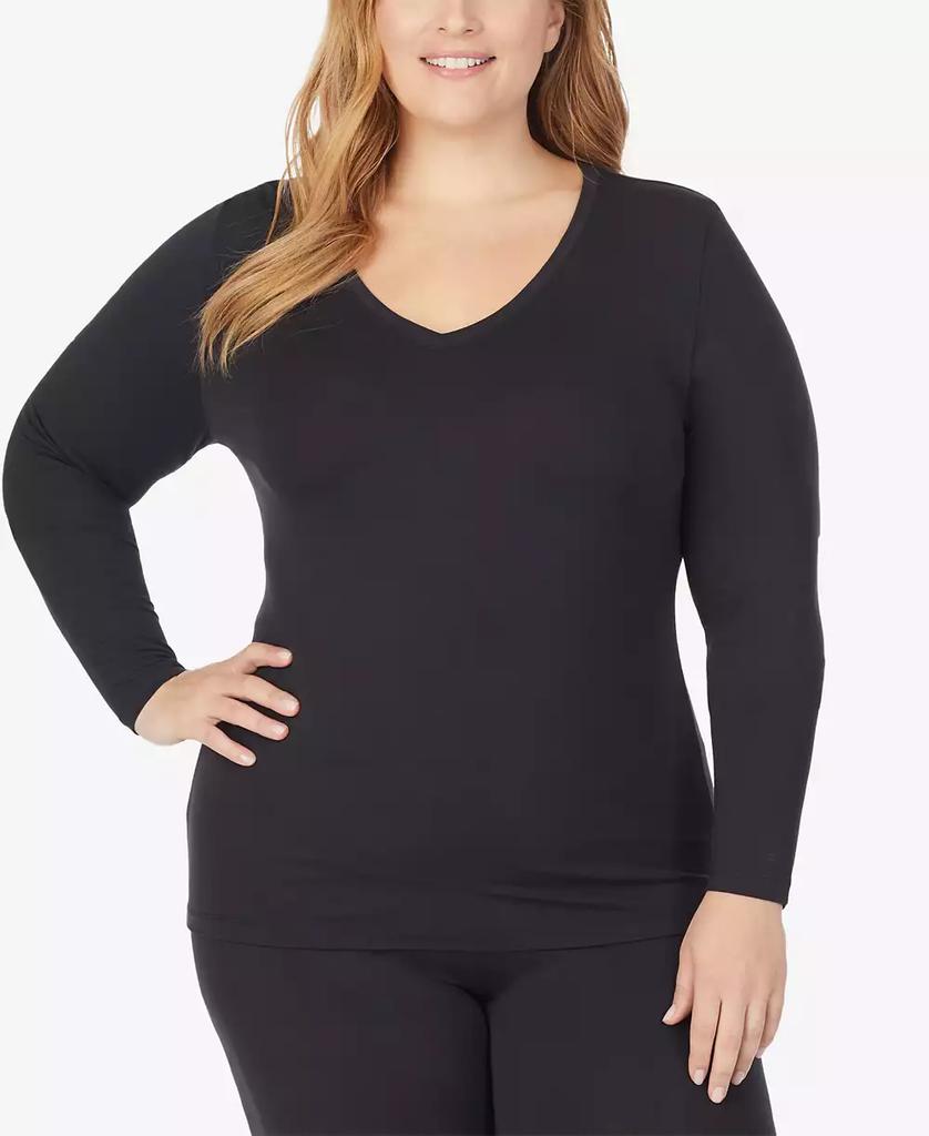 Cuddl Duds Plus Size Softwear with Stretch V-Neck Top