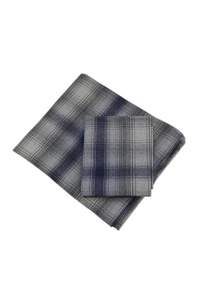 Belle Epoque Flannel Sheet Set Blue Plaid 1