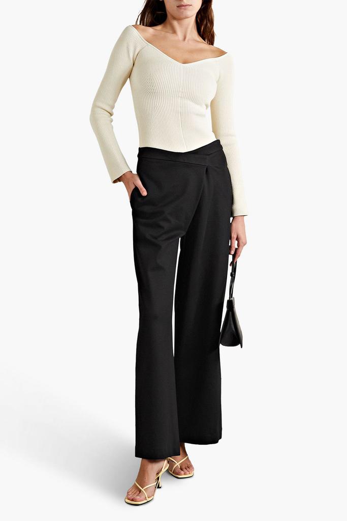 ROSETTA GETTY Wrap-effect jersey wide-leg pants