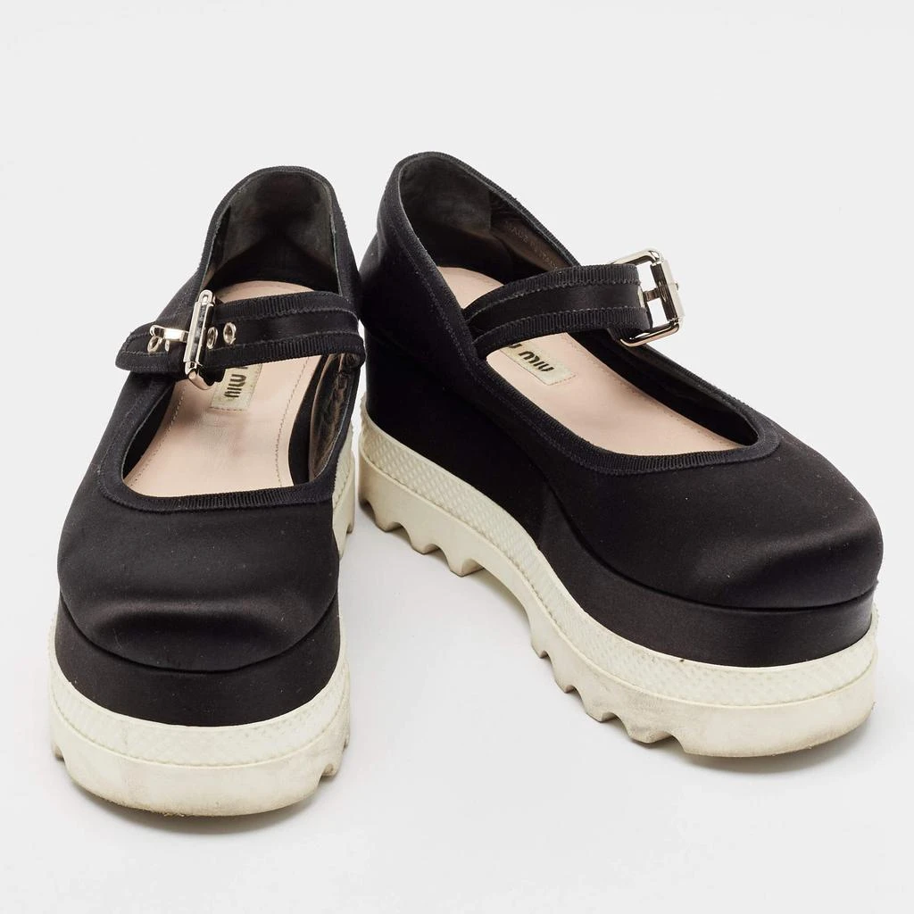 Miu Miu Miu Miu Black Satin Mary Jane Platform Sneakers Size 36 4