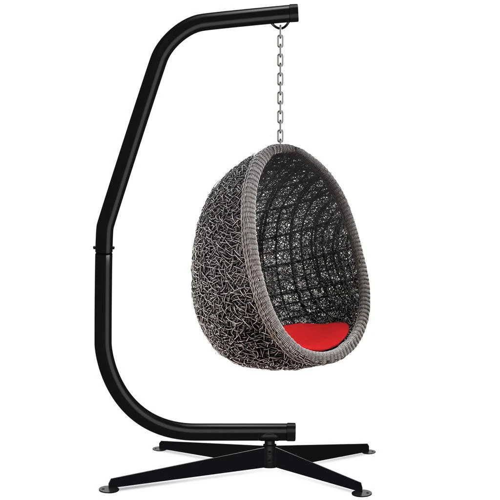 Best Choice Products Metal Hanging Hammock C-Stand for Chair/ Weather-Resistant Finish, Offset Base - Stand Only - Black 1