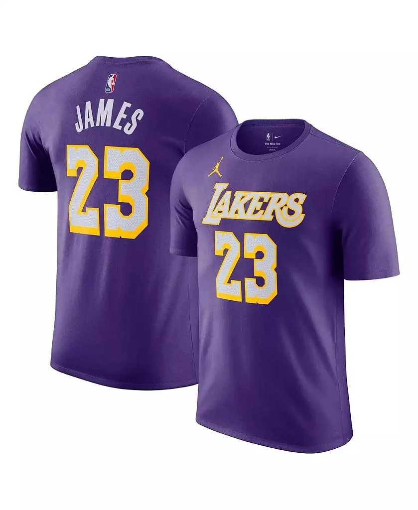 Jordan Men's and Women's LeBron James Purple Los Angeles Lakers Name & Number T-Shirt