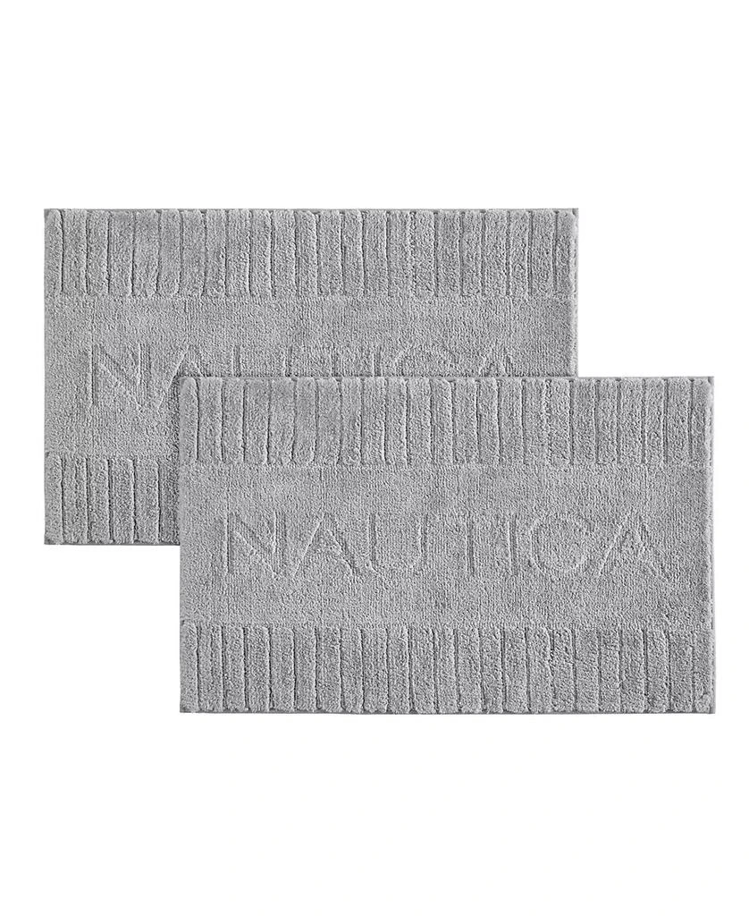 Nautica Logo Knit 2 Piece Bath Rug Set 1