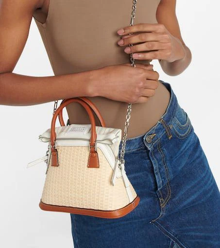 MAISON MARGIELA 5AC Mini raffia tote 6