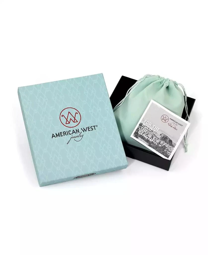 American West Jewelry Sterling Silver Blue Lace Agate 3-Stone Ring, Sizes 5 to 11 5