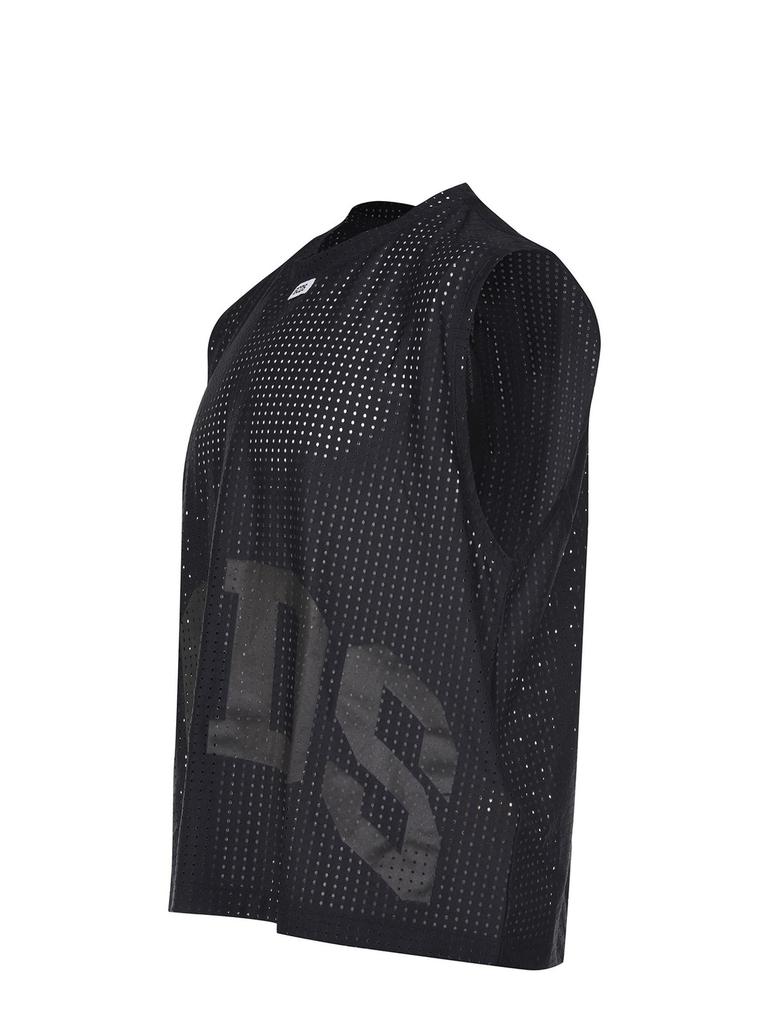 トップス THEREDTHREAD S logo jersey tops black GCDS Logo Perforated Top – On Sale Now with Up to 26% Off