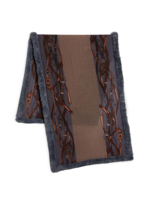 La Fiorentina Faux Fur Trim Scarf