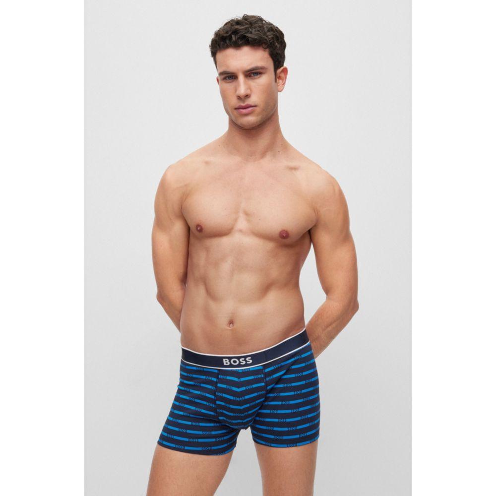 Hugo Boss Stretch-cotton trunks with signature logo waistband