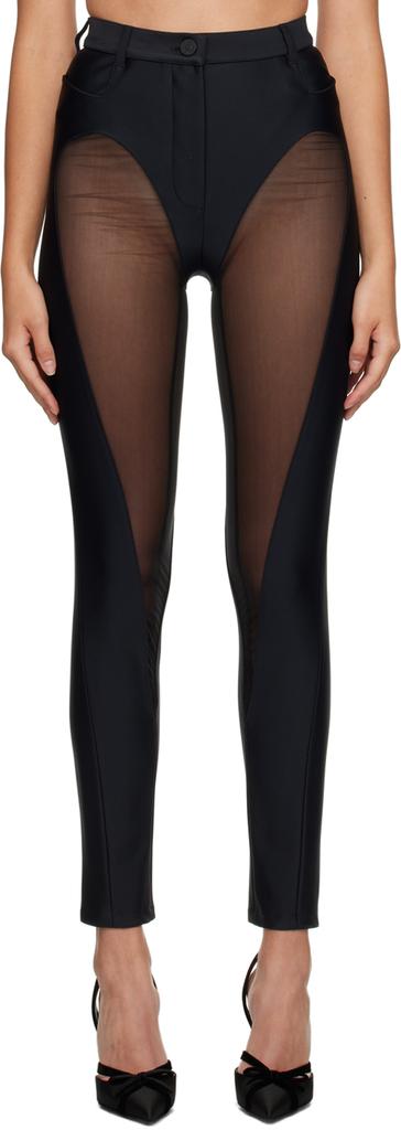 Mugler Black Cutout Leggings