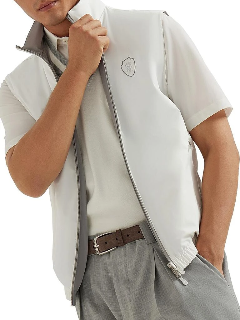 Brunello Cucinelli Bonded Nylon Reversible Vest with Logo 5