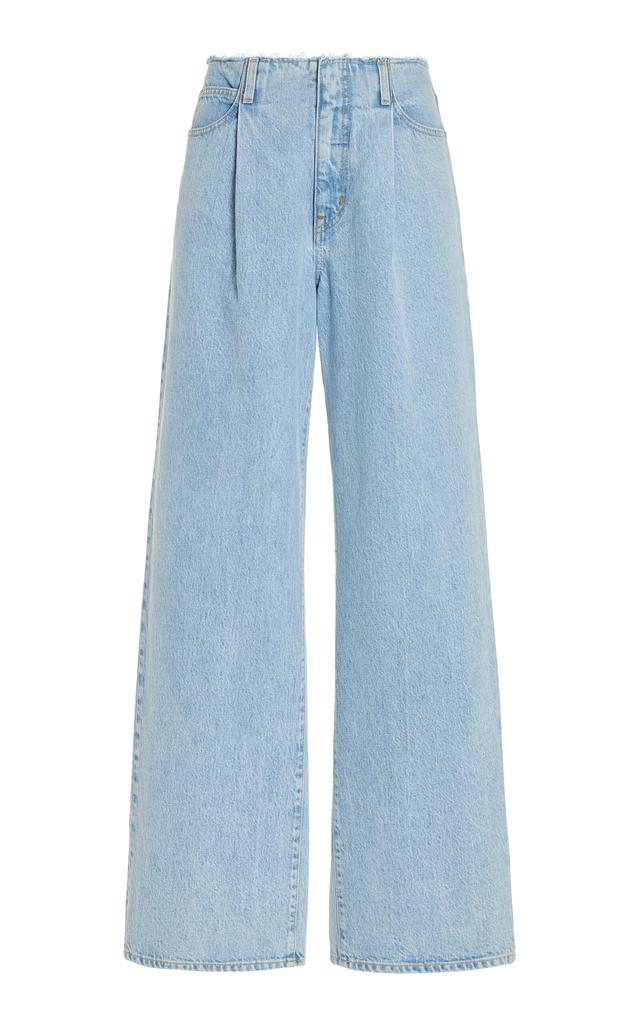 SLVRLAKE SLVRLAKE - Kennedy Pleated Rigid High-Rise Wide-Leg Jeans - Light Wash - 29 - Moda Operandi