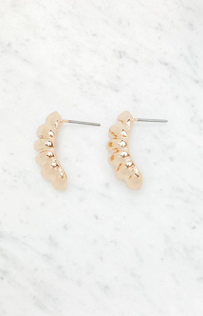 LA Hearts Ribbed Half Hoop Earrings 1