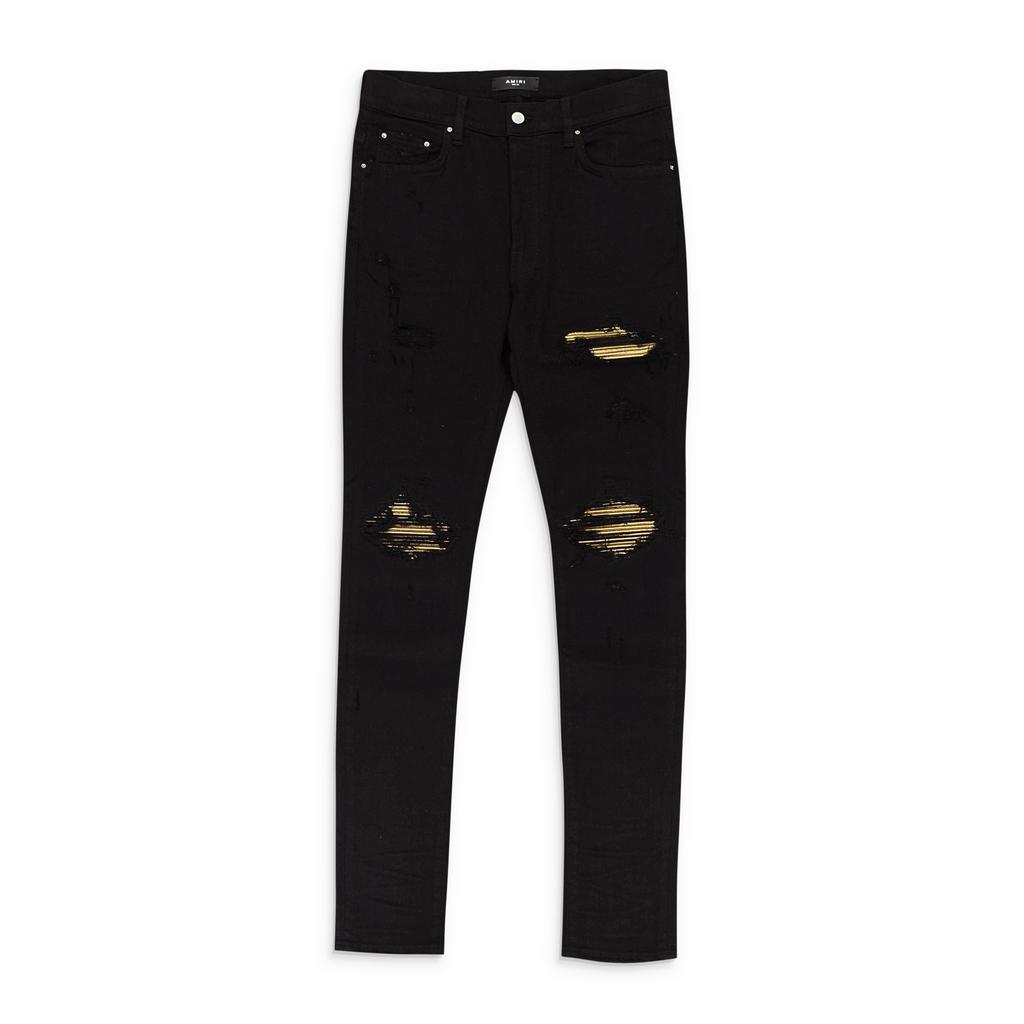 Shop AMIRI MX1 BLACK GOLD SKINNY JEANS on Sale at BeyondStyle
