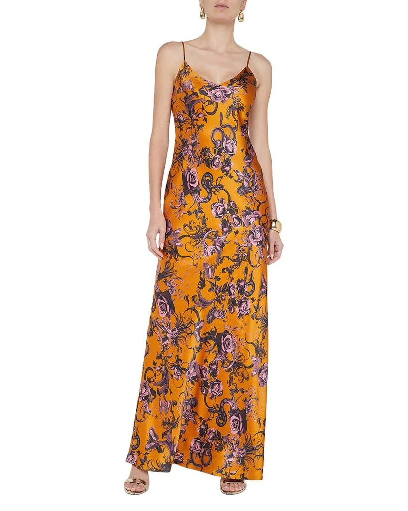 L'Agence L'AGENCE Serita Maxi V Neck Silk Bias Dress 1