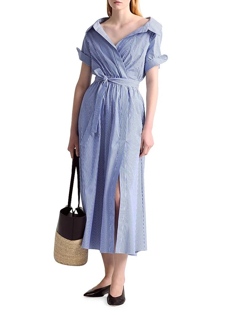 Altuzarra Lydia Stripe Cotton Wrap Shirtdress 1