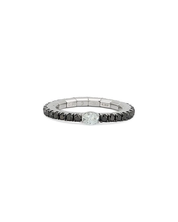 Roberto Demeglio 18K White Gold Extensible by Demeglio Black 
White Diamond Oval 
Round Band