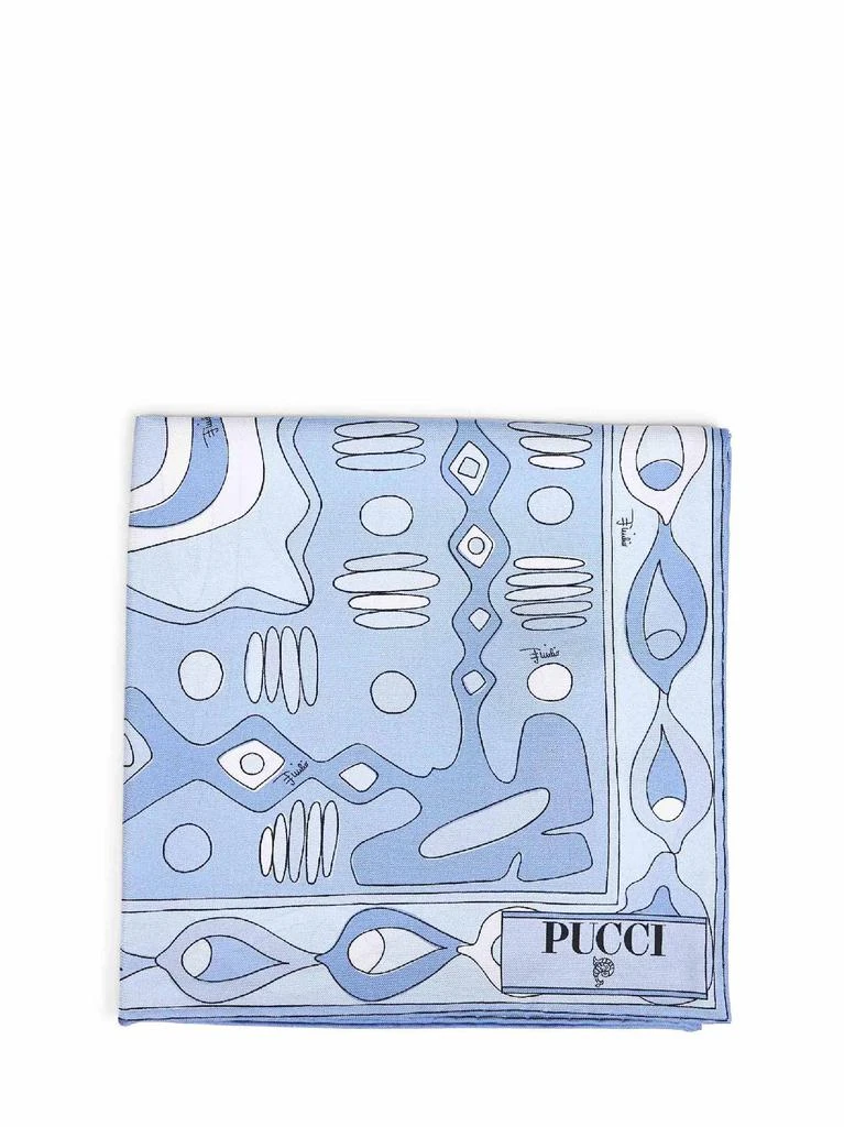 PUCCI PUCCI | Pale blue Angoli-print silk twill scarf | Women | PZ