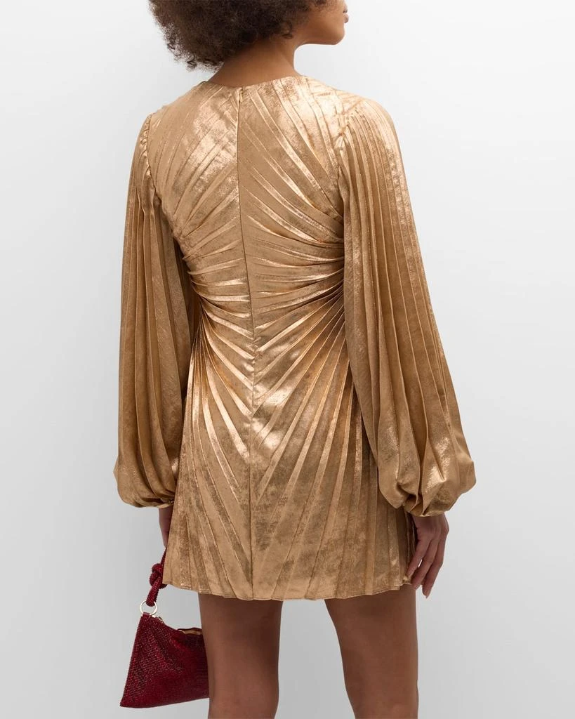 Acler Rothbury Pleated Metallic Mini Dress 6