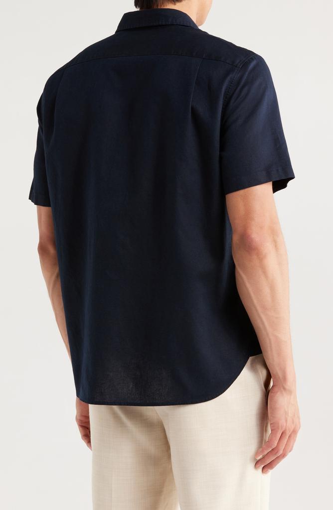 Vince Classic Fit Short Sleeve Linen Blend Button-Up Shirt