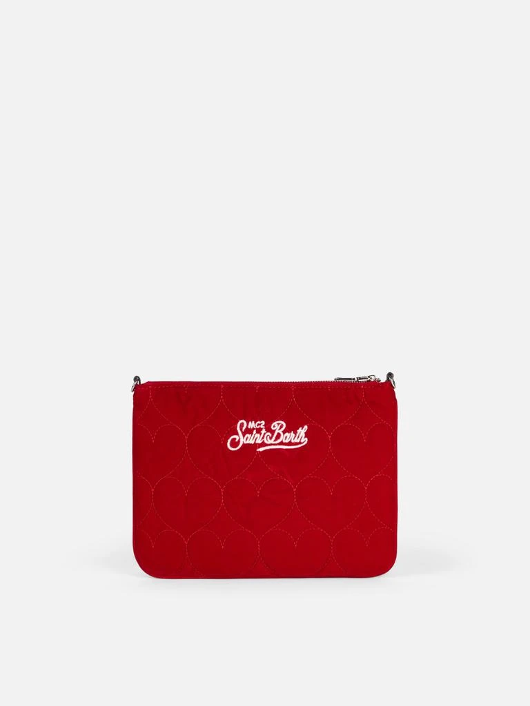 Mc2 Saint Barth Velvet Heart Quilt Parisienne Sherpa Cross-body Pouch Bag 3
