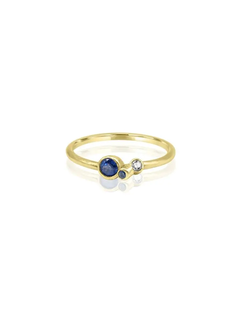 Mozafarian Handmade diamond and blue sapphire ring. 1