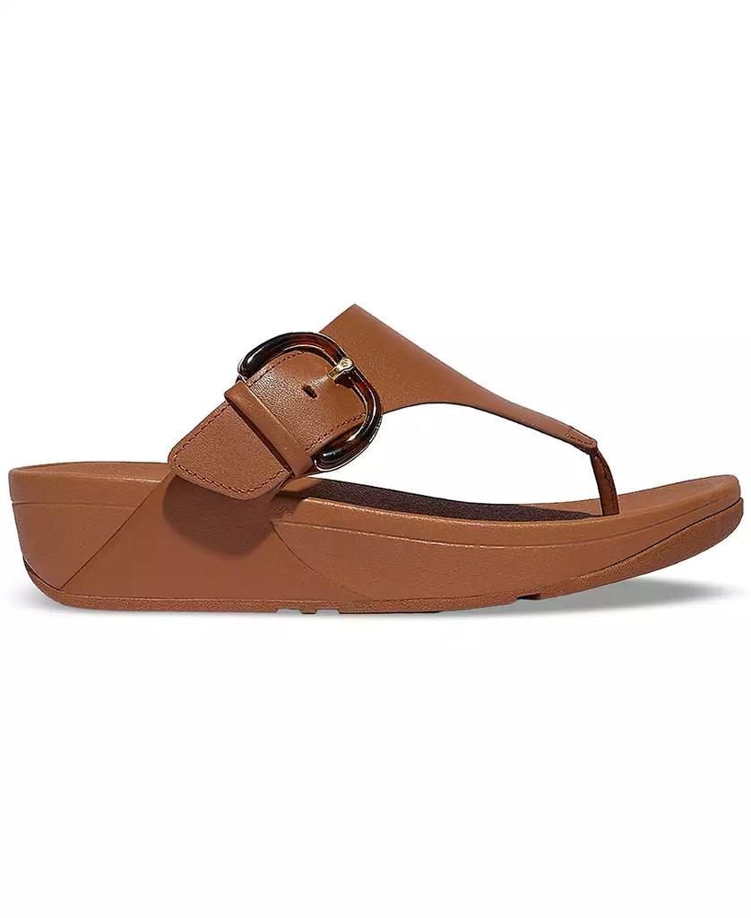 FitFlop Women's Lulu Resin-Buckle Leather Sandals