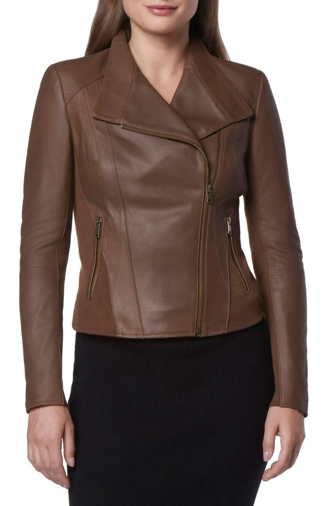 Andrew Marc Felix Leather Moto Jacket with Knit Panels 1