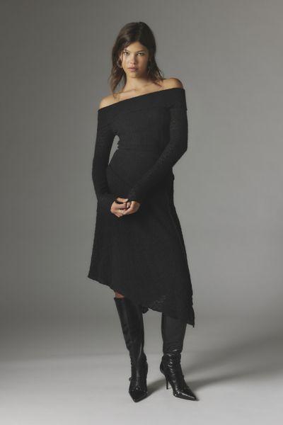 Urban Outfitters UO Yaya Asymmetrical Off-The-Shoulder Midi Dress