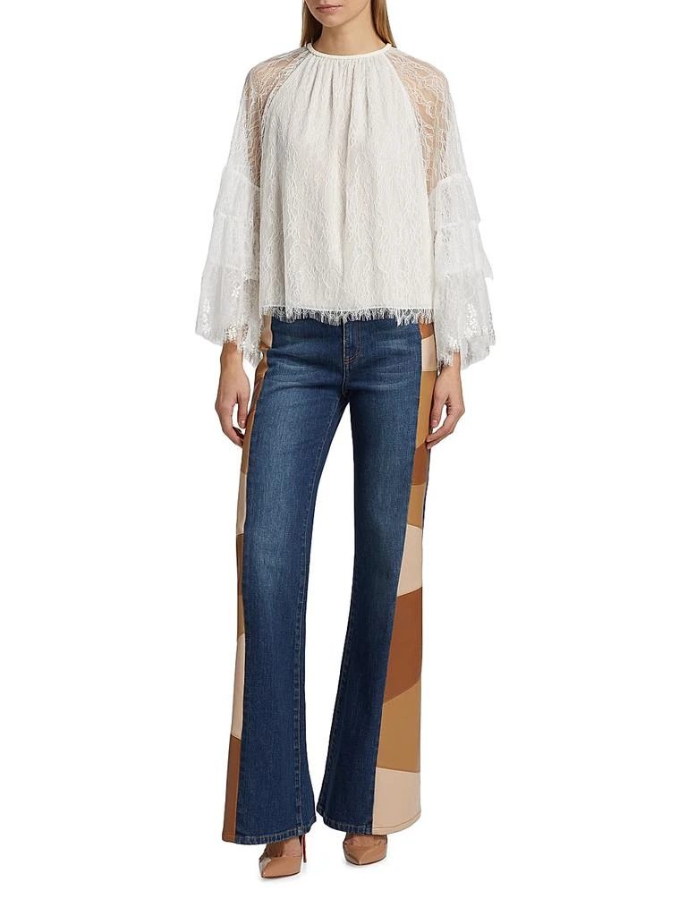 Alice + Olivia Delia Lace Ruffle Tunic Top 2