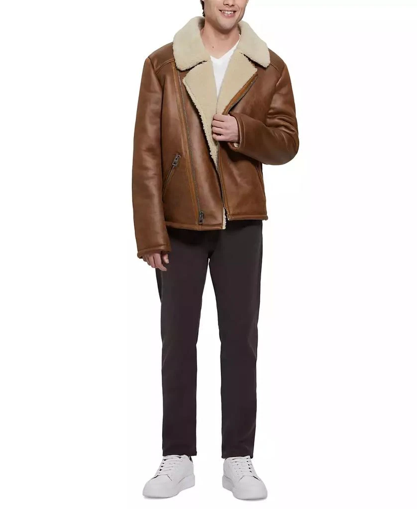 GUESS Men's Toni Asymmetrical Faux Leather Jacket 7