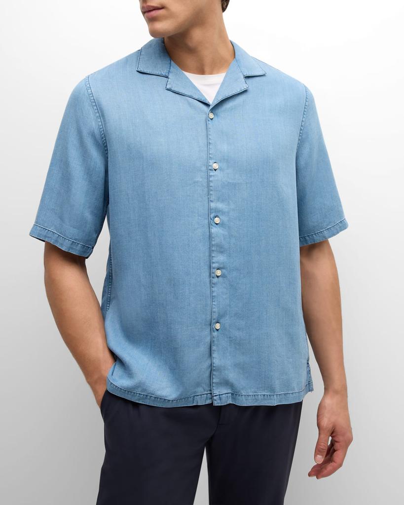 Officine Generale Men's Eren Chambray Camp Shirt