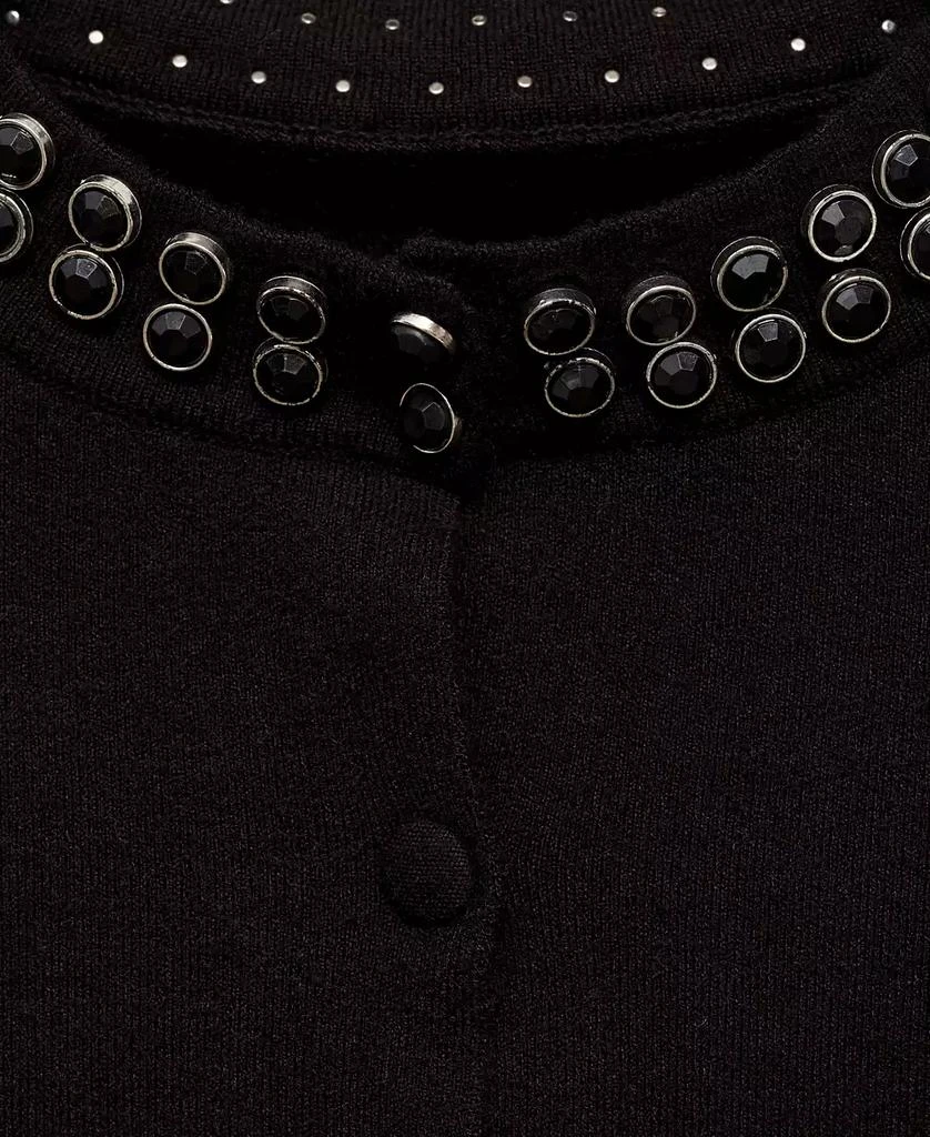 Mango Women's Rhinestone Collar Cardigan 3