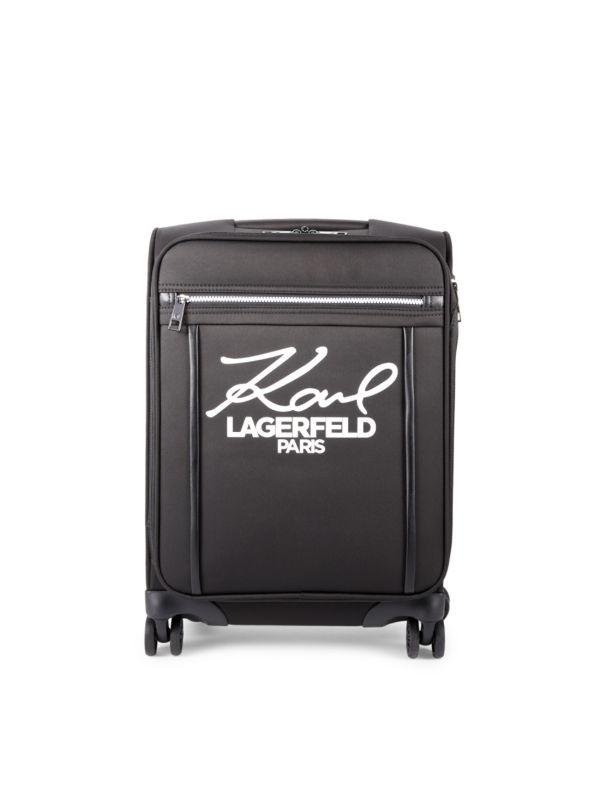 Karl Lagerfeld Paris 20 Inch Logo Spinner Suitcase