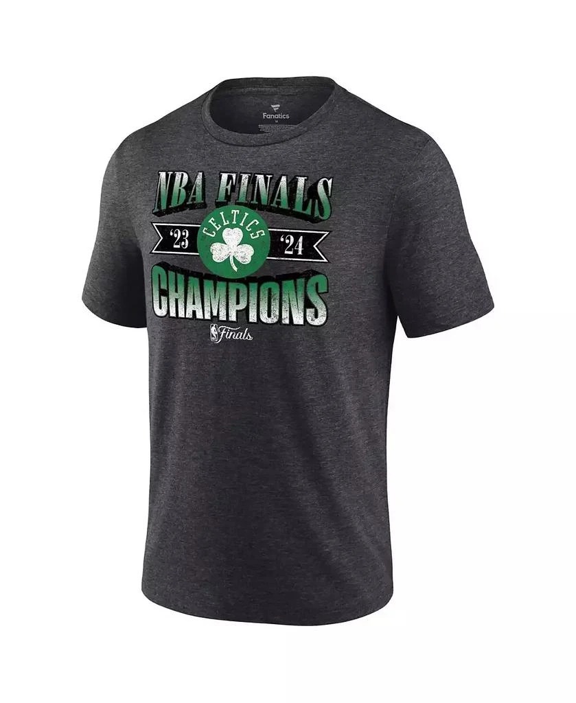 Fanatics Men's Heather Charcoal Boston Celtics 2024 NBA Finals Champions Full Court Pressure Retro Tri-Blend T-Shirt 4
