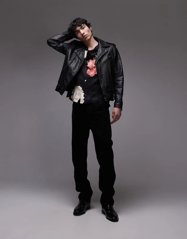 ALL SAINTS AllSaints Fleur short sleeve shirt in black floral 2