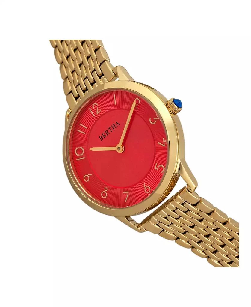 BERTHA Quartz Abby Collection Gold And Red Stainless Steel Watch 33Mm 2