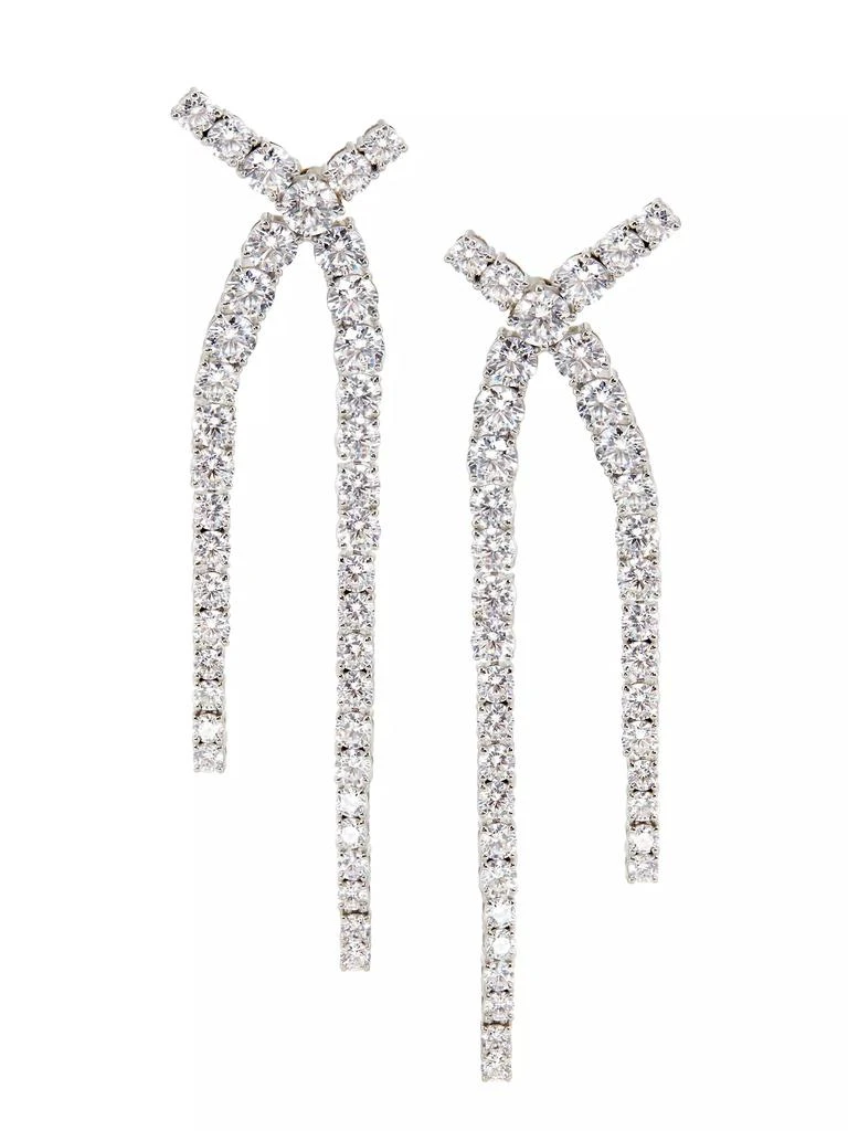 Adriana Orsini Perfect Rhodium-Plated & Cubic Zirconia Tennis Crossover Linear Earrings 1