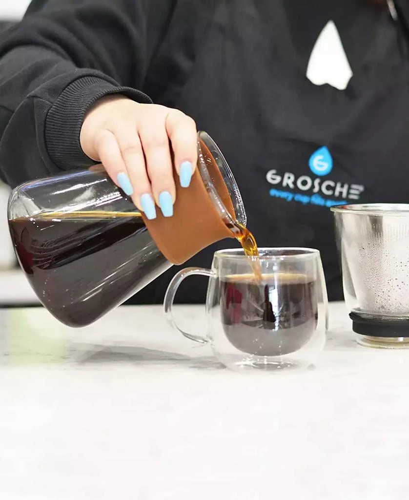 GROSCHE Amsterdam Pour Over Coffee Maker with Double Layer Permanent Stainless Steel Coffee Filter, 28.7 fl oz Capacity 7