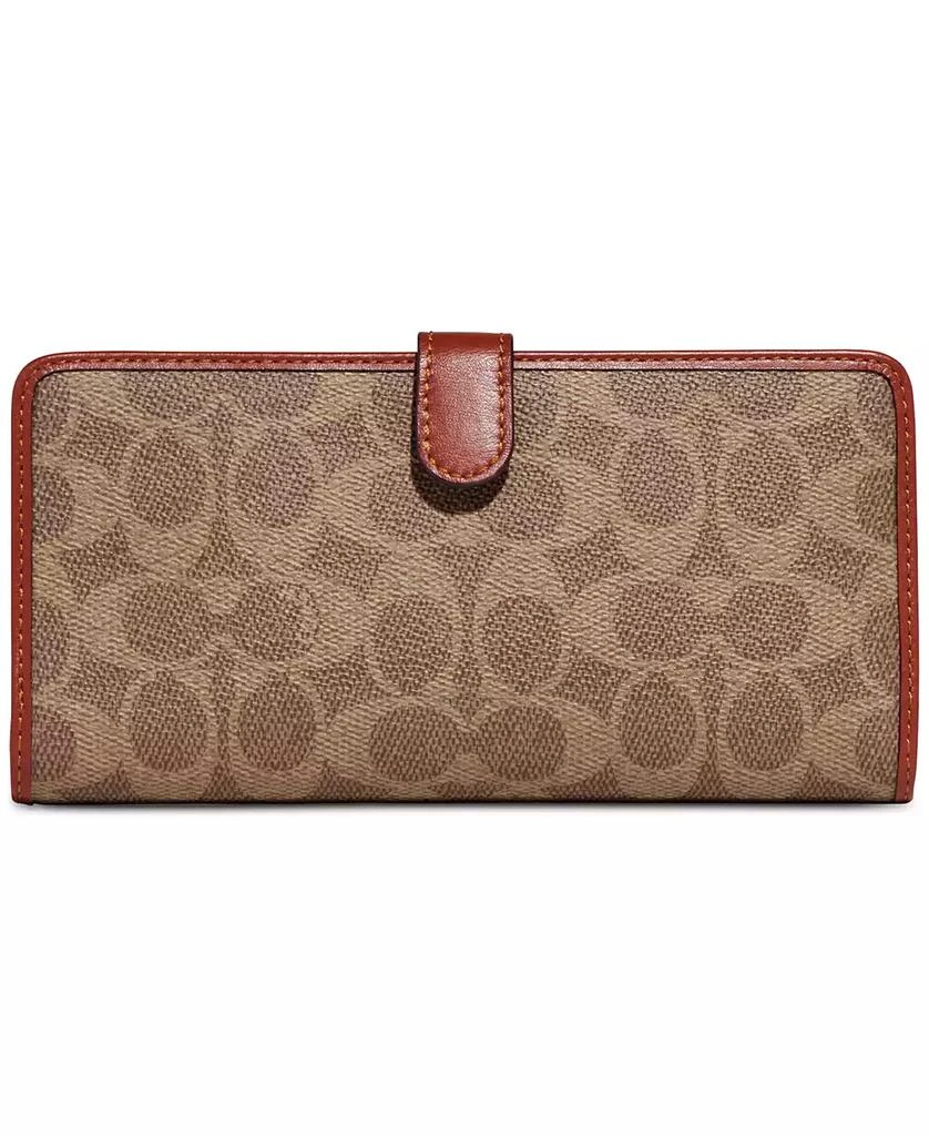 Coach Signature Monogram Coated Canvas Skinny Wallet 1