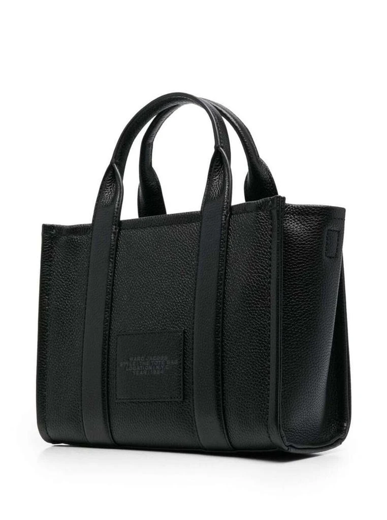 Marc Jacobs 'The Mini Tote Bag' Black Shoulder Bag With Logo In Grainy Leather Woman 2